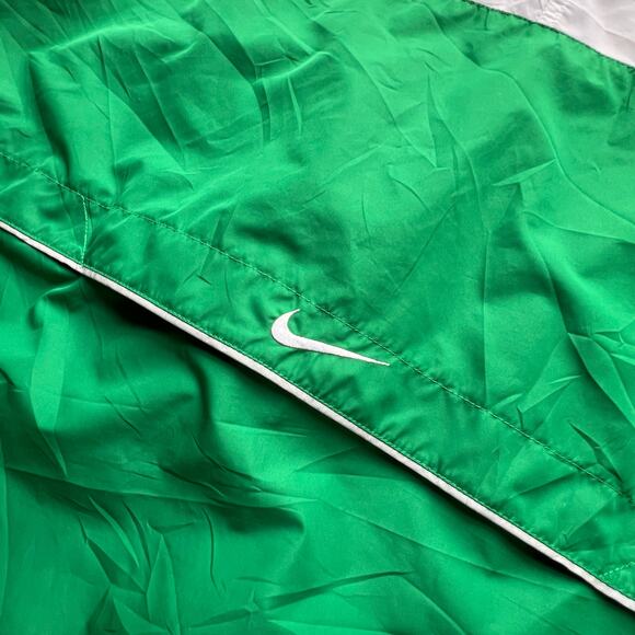 Vintage 90s Nike Windbreaker Zip Jacket White Green Swoosh Oversized Clima Fit - Picture 8 of 16